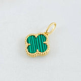 Dije Trebol Verde 1.6gr / 1.9cm / Oro Amarillo Nac.Esp. 18K *