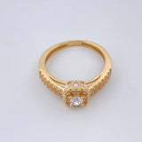 Anillo Halo Cuadrado 2.45gr / T5 1/2 / Oro Amarillo 18K %