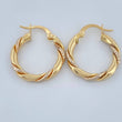 Candongas Sari 1.9gr / 2cm / Dos Oros Amarillo Blanco 18K %