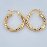 Candongas Sari 1.9gr / 2cm / Dos Oros Amarillo Blanco 18K %