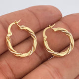 Candongas Sari 1.9gr / 2cm / Dos Oros Amarillo Blanco 18K %