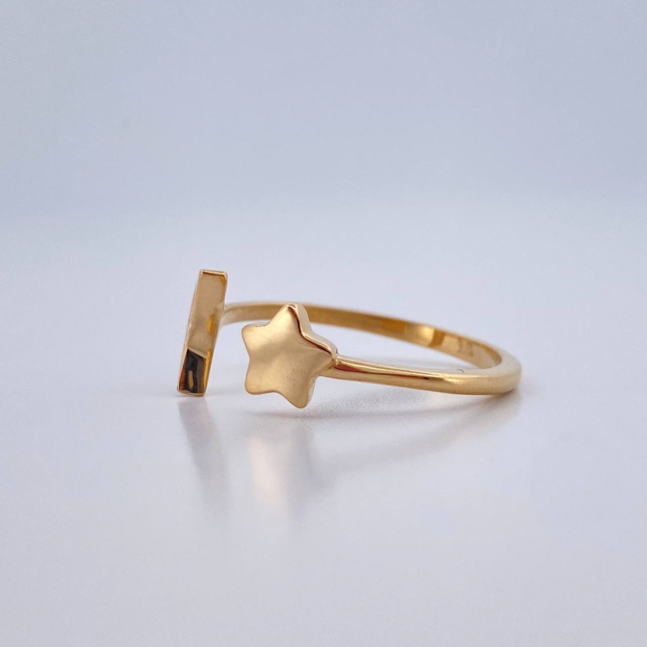 Anillo Abrazo Estrella Luna 1.55gr / T4 3/4 / Oro Amarillo 18K %