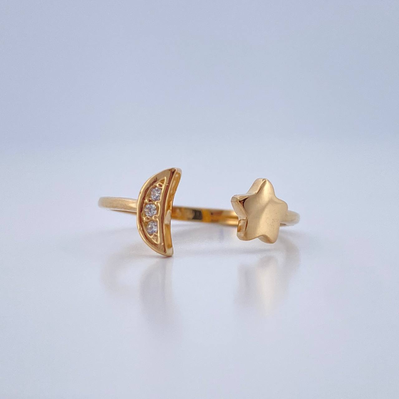 Anillo Abrazo Estrella Luna 1.65gr / T5 1/2 / Oro Amarillo 18K %