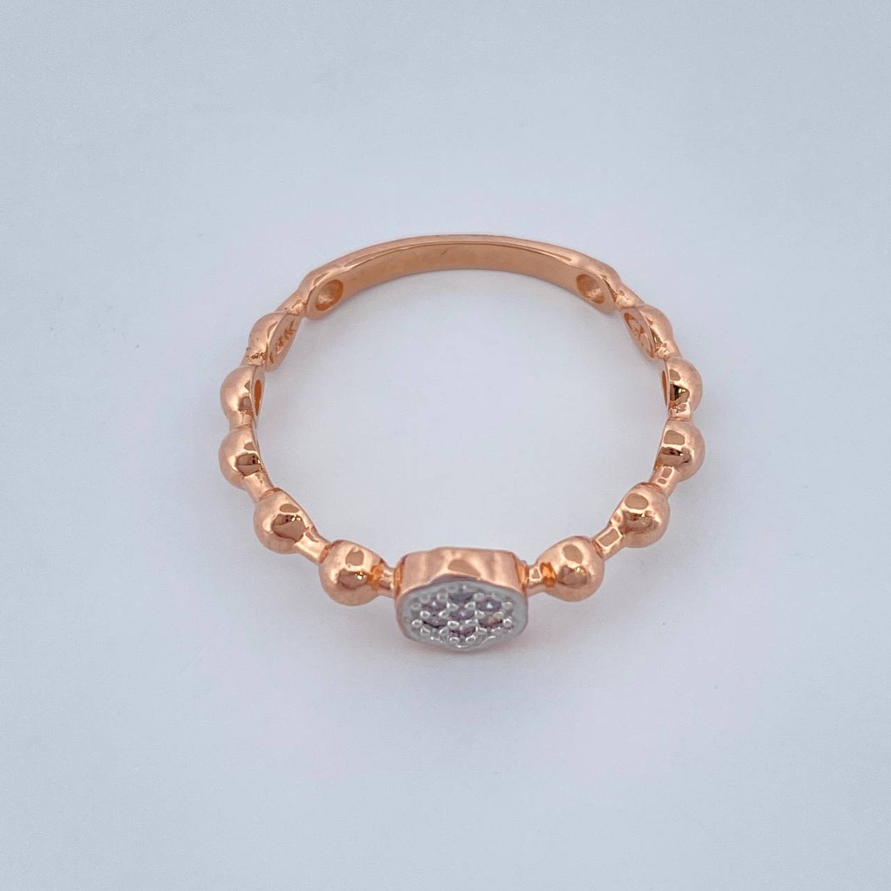 Anillo Exagono 1.6gr / T6 / Oro Rosa Oro Blanco  18K %