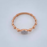 Anillo Exagono 1.6gr / T6 / Oro Rosa Oro Blanco  18K %