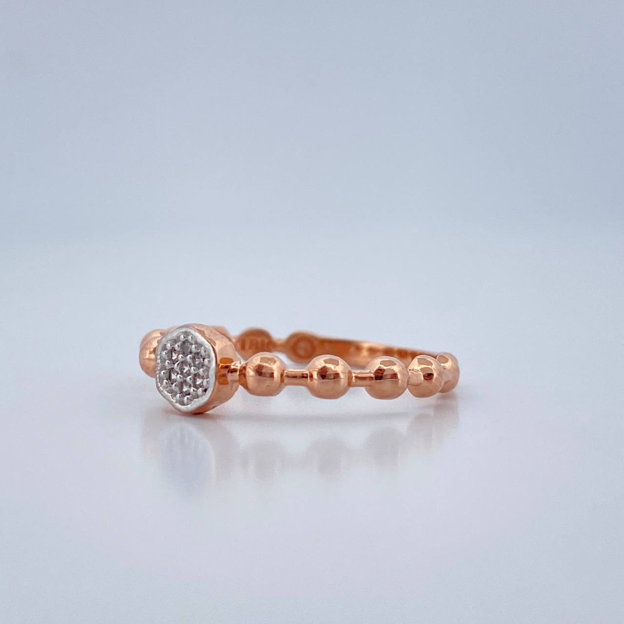Anillo Exagono 1.6gr / T6 / Oro Rosa Oro Blanco  18K %