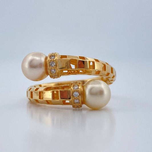 Anillo Tu y Yo 4.8gr / T6 / Oro Amarillo 18K %