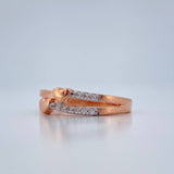 Anillo Doble Corazon 2.5gr / T7 / Oro Rosa 18K %