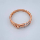 Anillo Doble Corazon 2.5gr / T7 / Oro Rosa 18K %