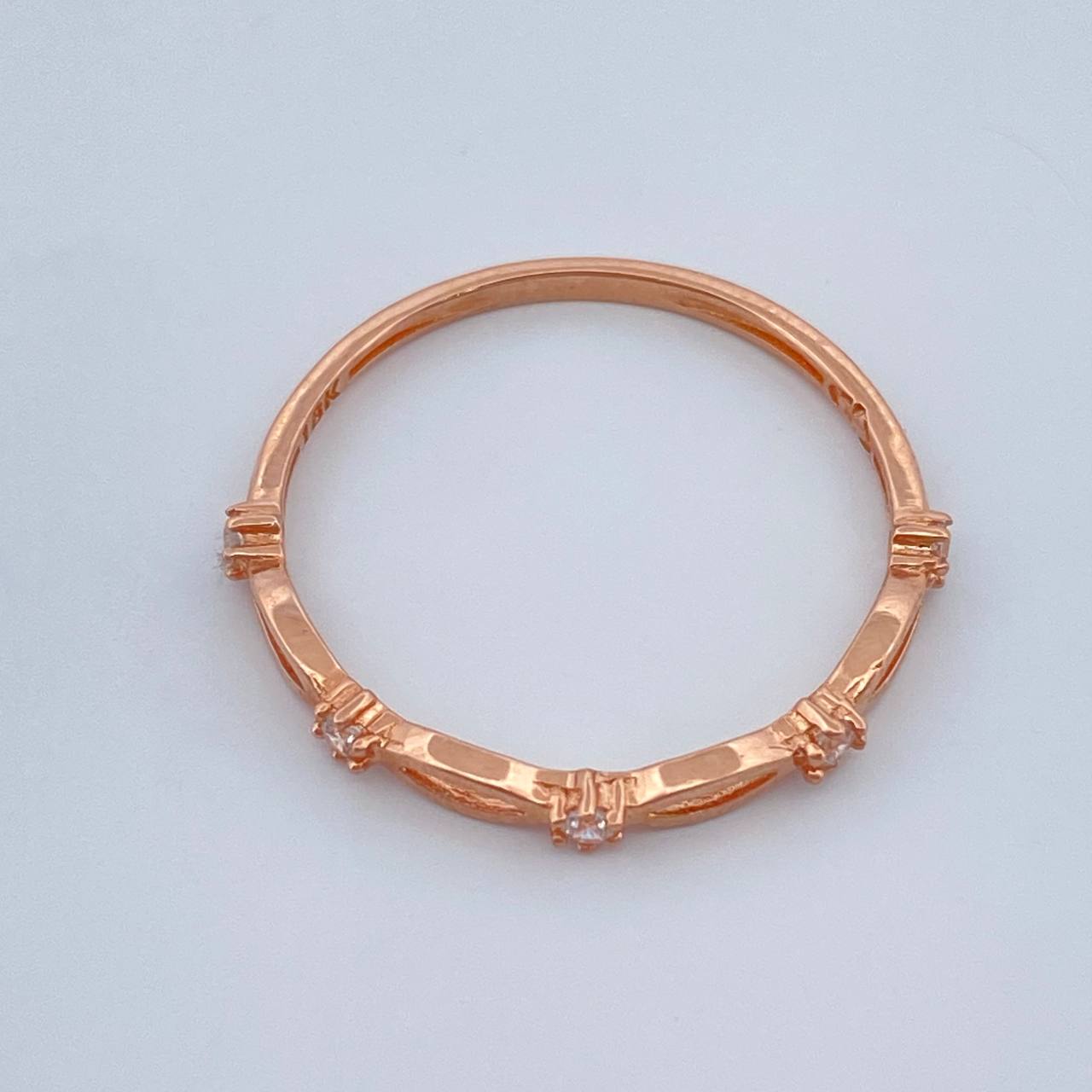 Anillo Olas 1gr / T7 / Oro Rosa 18K +