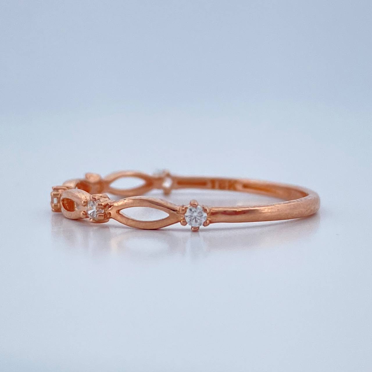 Anillo Olas 1gr / T7 / Oro Rosa 18K +