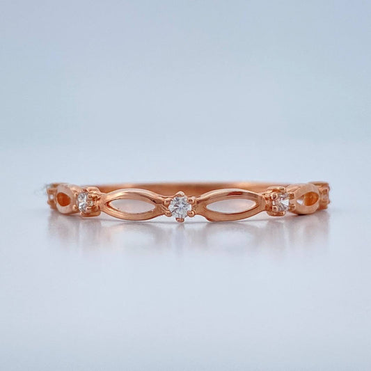 Anillo Olas 1gr / T7 / Oro Rosa 18K +