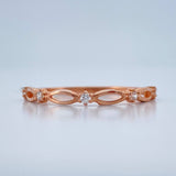 Anillo Olas 1gr / T7 / Oro Rosa 18K +