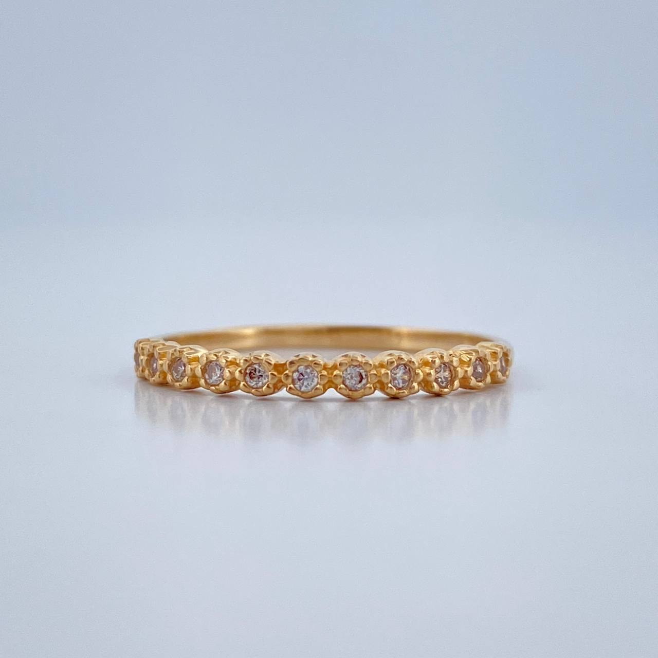 Anillo Churumbela Flores 1.4gr / T7 / Oro Amarillo 18K +
