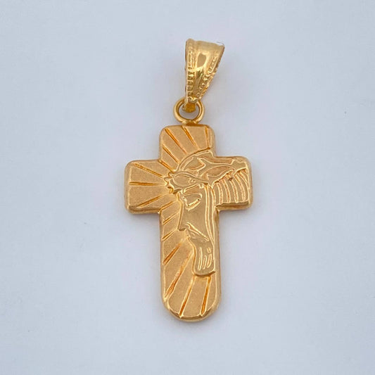 Dije Cruz Rostro Cristo 0.75gr / 2.7cm / Oro Amarillo 18K +