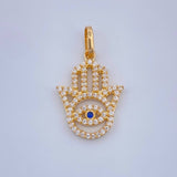 Dije Mano Hamsa 1.35gr / 2.2cm-Oro Amarillo 18K %