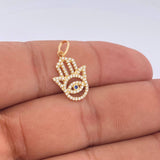 Dije Mano Hamsa 1.35gr / 2.2cm-Oro Amarillo 18K %
