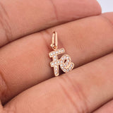 Dije Fe 0.85gr / 1.9cm-Oro Rosa 18K %