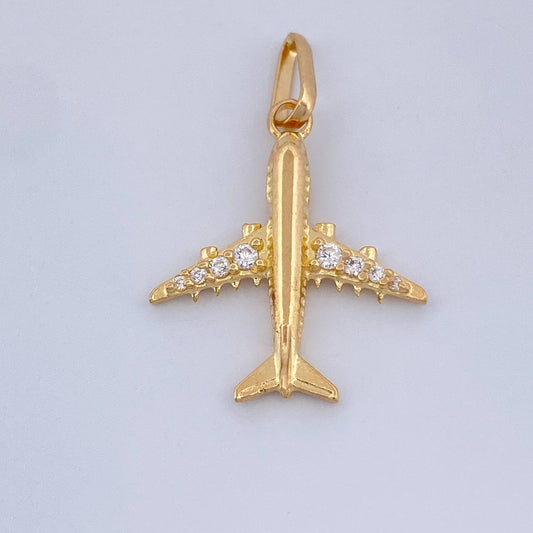 Dije Avion 1.2gr / 2.4cm-Oro Amarillo 18K +