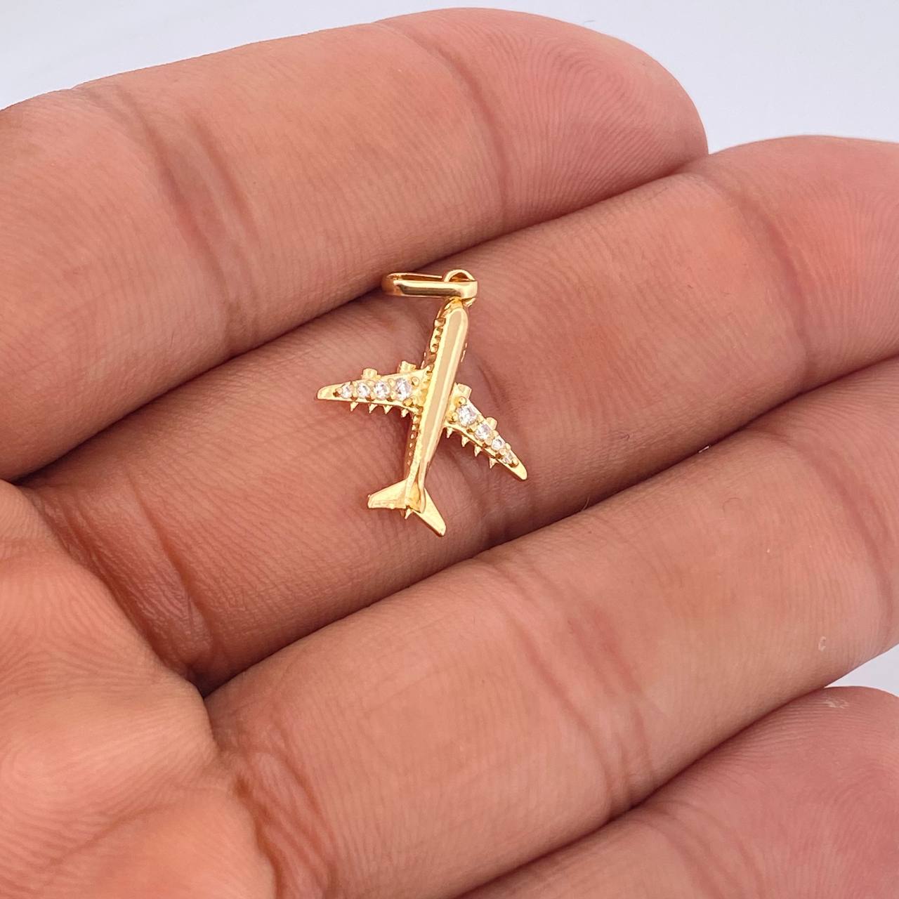 Dije Avion 1.2gr / 2.4cm-Oro Amarillo 18K +
