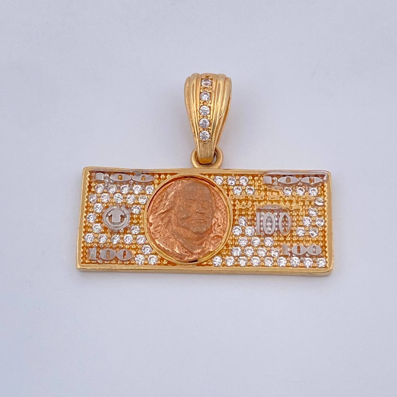 Dije Billeta Dólar 3.55gr / 2.1cm-Tres Oros 18K +