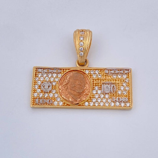 Dije Billeta Dólar 3.55gr / 2.1cm-Tres Oros 18K +
