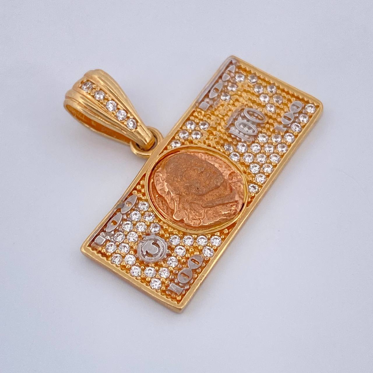Dije Billeta Dólar 3.55gr / 2.1cm-Tres Oros 18K +