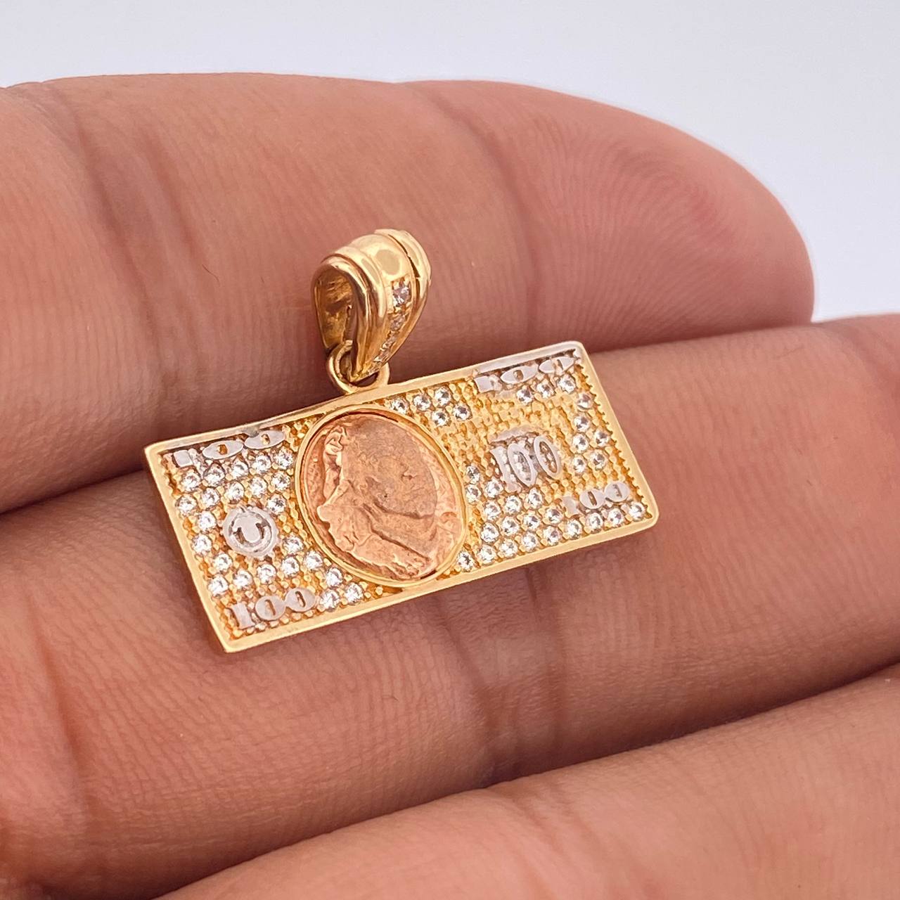 Dije Billeta Dólar 3.55gr / 2.1cm-Tres Oros 18K +
