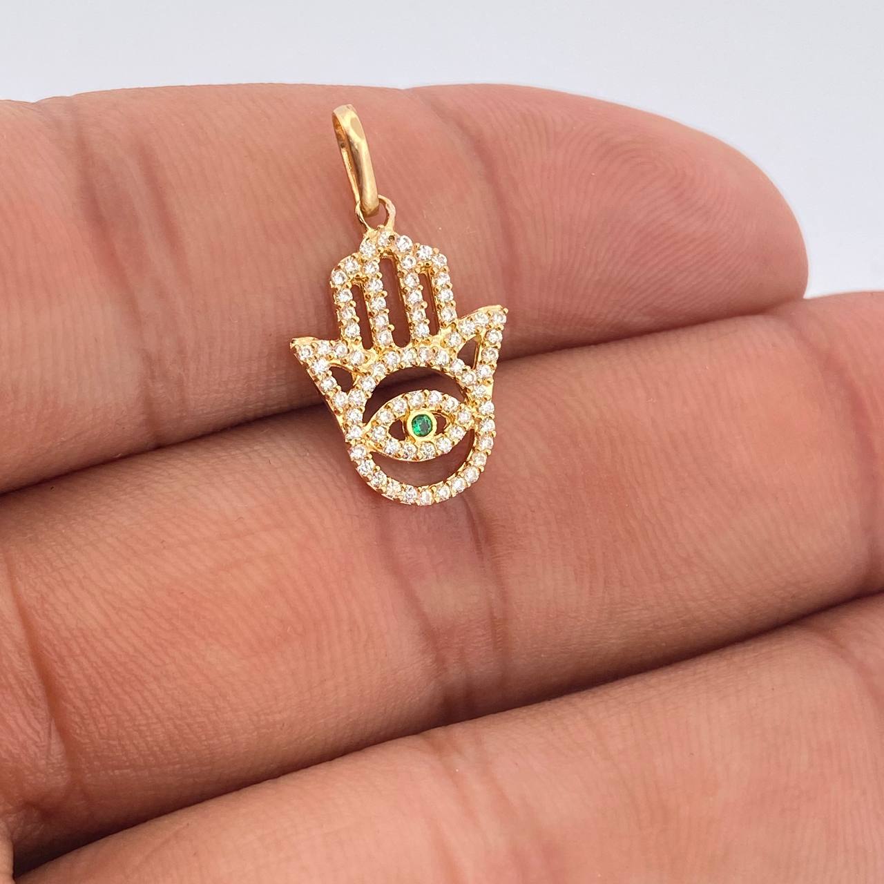 Dije Mano Hamsa 1.25gr / 2.2cm-Oro Amarillo 18K %