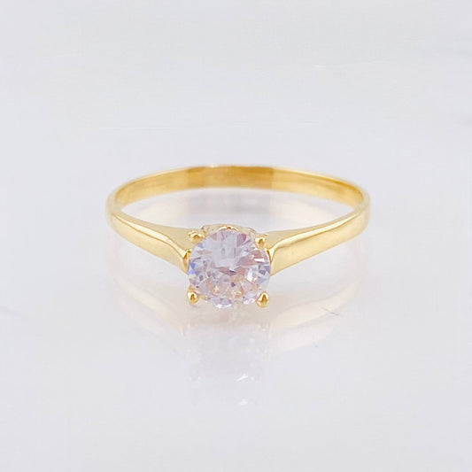 Anillo Solitario 1.65gr / T6 / Oro Amarillo 18K *