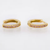 Candongas Carril Punteado 1.5gr / 1.1cm / Oro Amarillo 18K ©