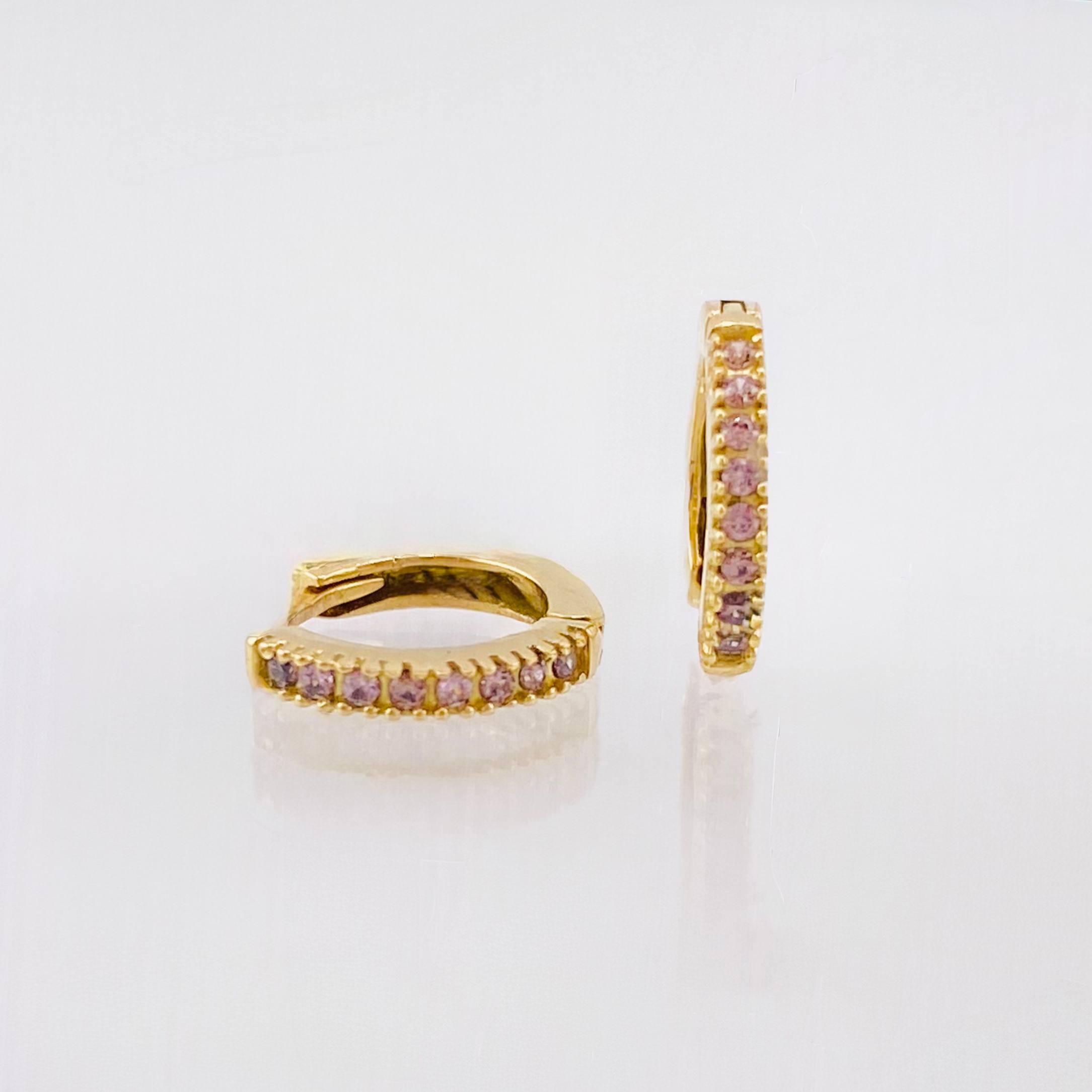 Candongas Carril Punteado 1.35gr / 1cm / Oro Amarillo 18K *