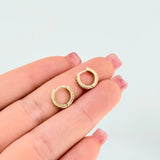Candongas Carril Punteado 1.5gr / 1.1cm / Oro Amarillo 18K