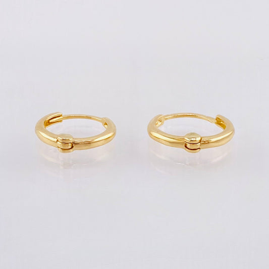 Candongas Lisas Abultadas 1.1gr / 1cm / Oro Amarillo 18K