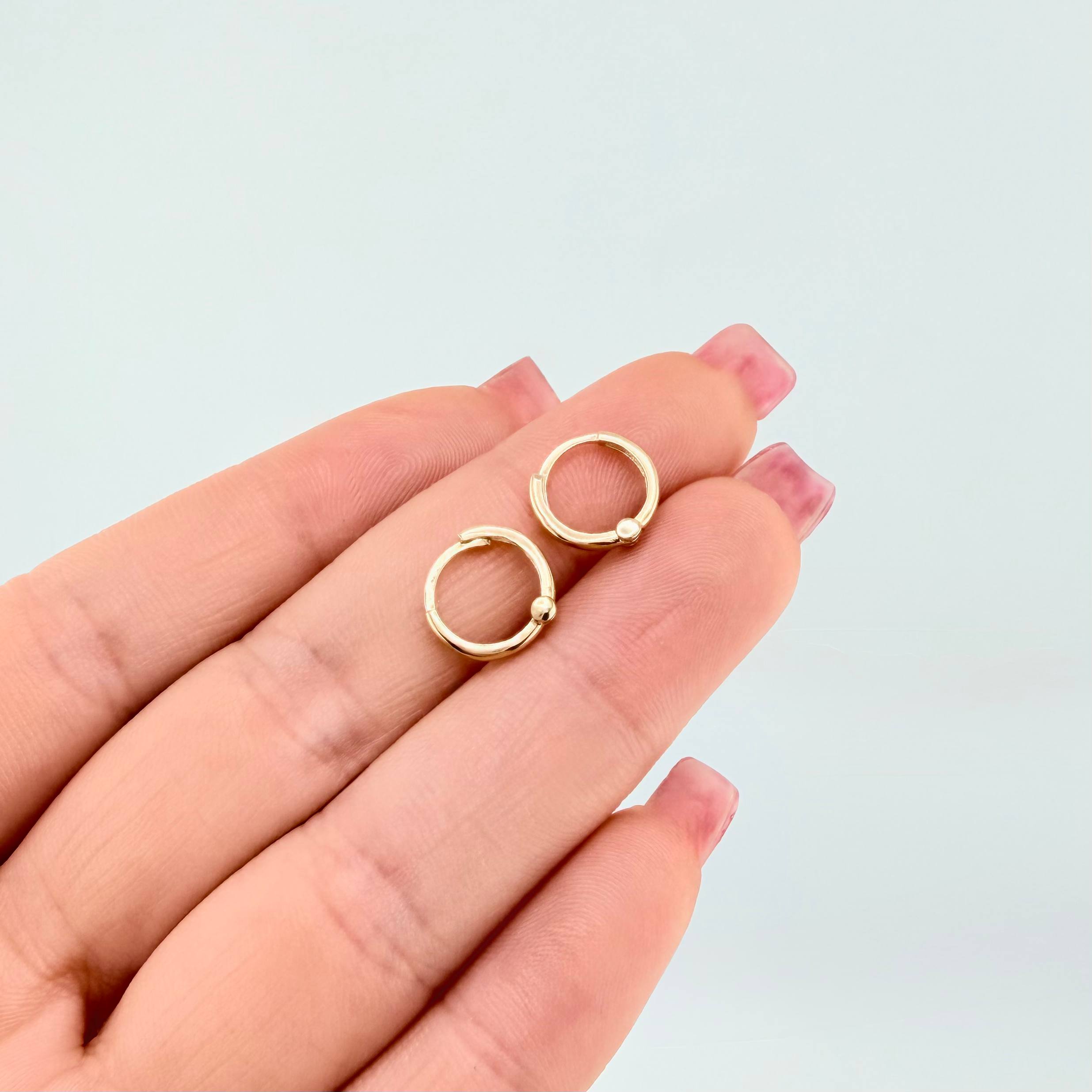 Candongas Lisas Abultadas 1.1gr / 1cm / Oro Amarillo 18K