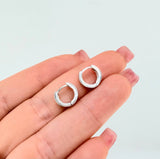 Candongas Linea Gruesa 2.2gr / 1cm / Oro Blanco 18K *