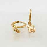 Candongas Oso TS Colgante Liso 1.5gr / 1.9cm / Oro Amarillo 18K *