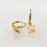 Candongas Oso TS Colgante Liso 1.45gr / 1.9cm / Oro Amarillo 18K