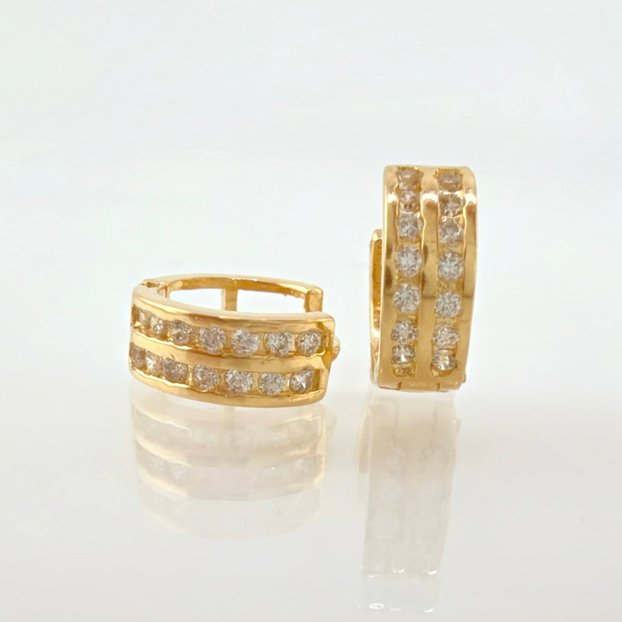 Candongas Carril Doble 1.9gr / 1cm / Oro Amarillo 18K