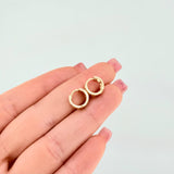 Candongas Carril Doble 1.95gr / 1cm / Oro Amarillo 18K *