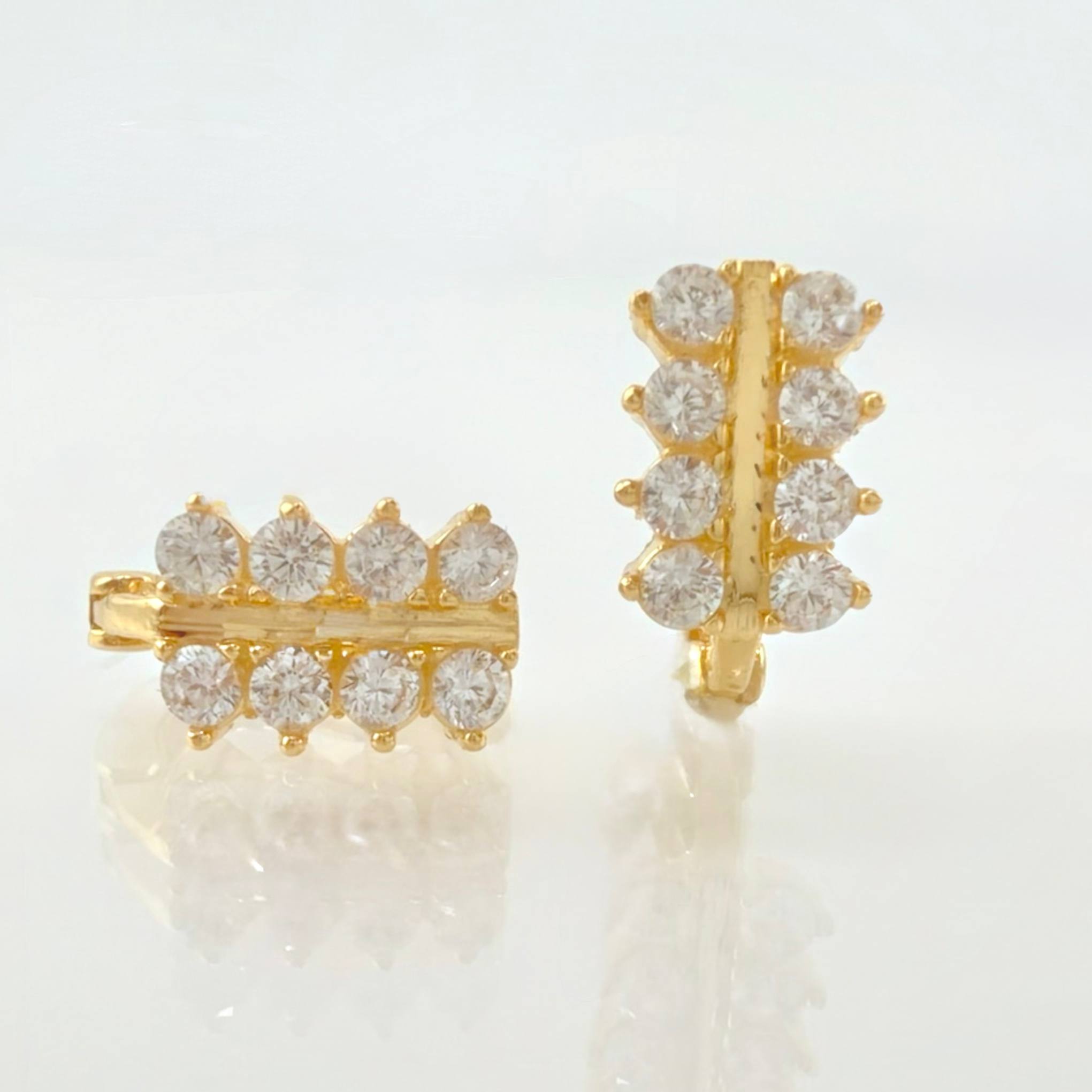 Candongas Abanico Vertical 2.9gr / 1cm / Oro Amarillo 18K *