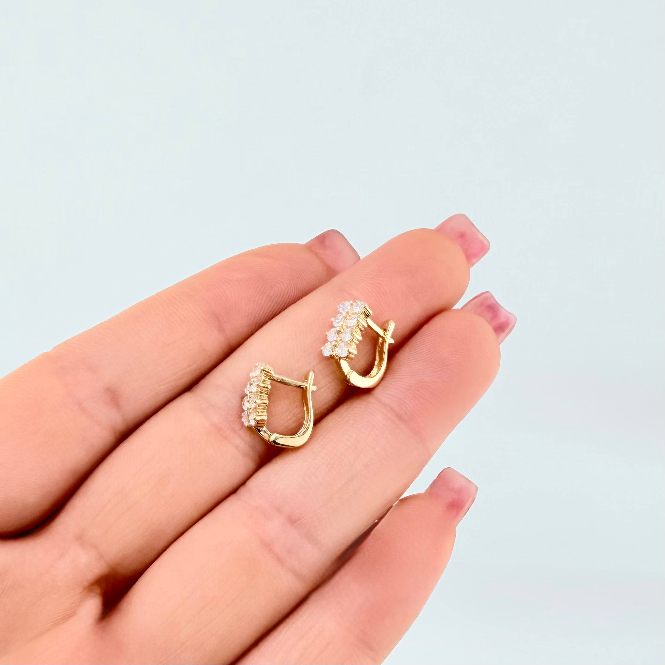 Candongas Abanico Vertical 2.9gr / 1cm / Oro Amarillo 18K *