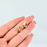 Candongas Abanico Vertical 2.9gr / 1cm / Oro Amarillo 18K *