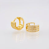 Candongas Carril Triple 2.15gr / 1cm / Oro Amarillo 18K ©