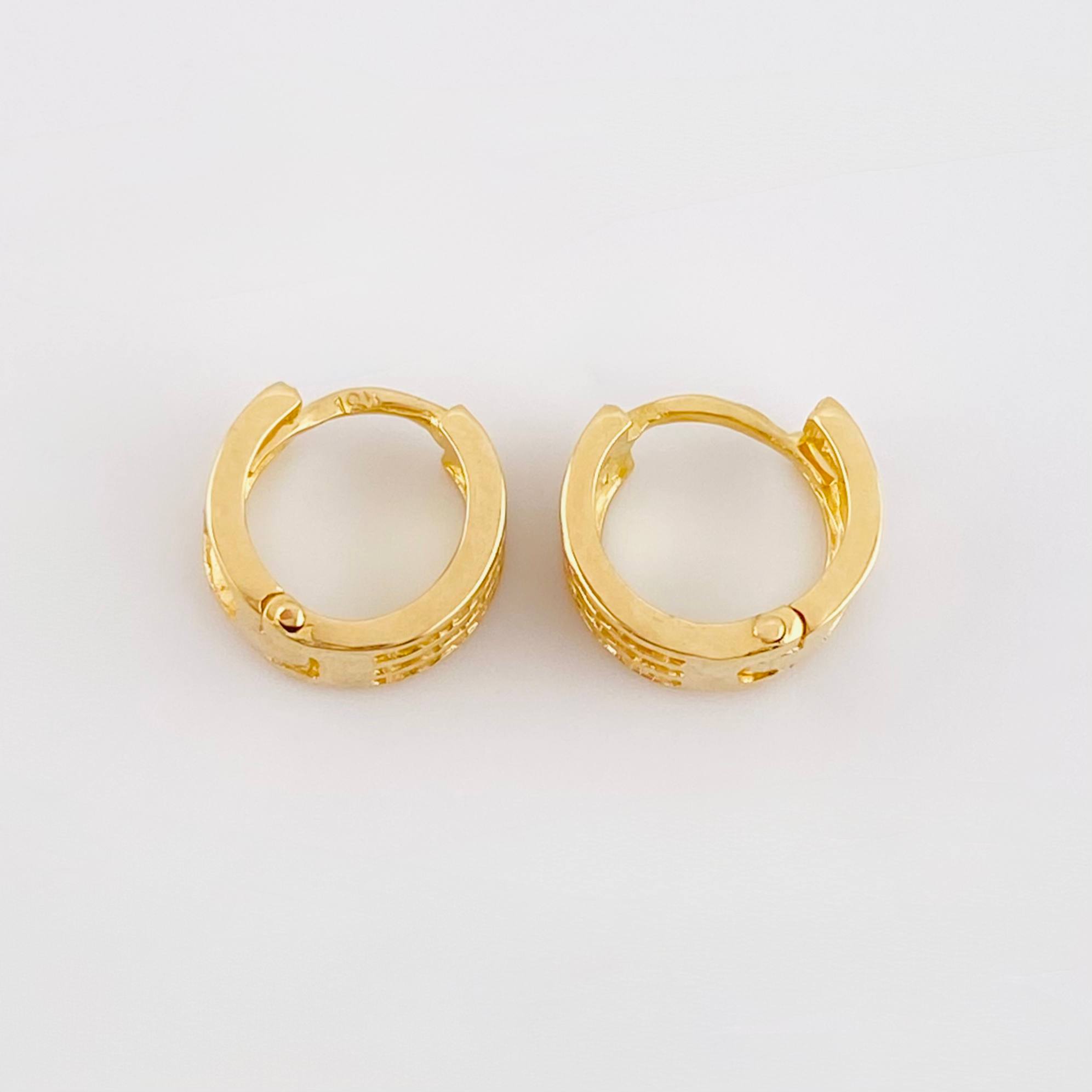 Candongas Carril Triple 2.15gr / 1cm / Oro Amarillo 18K ©