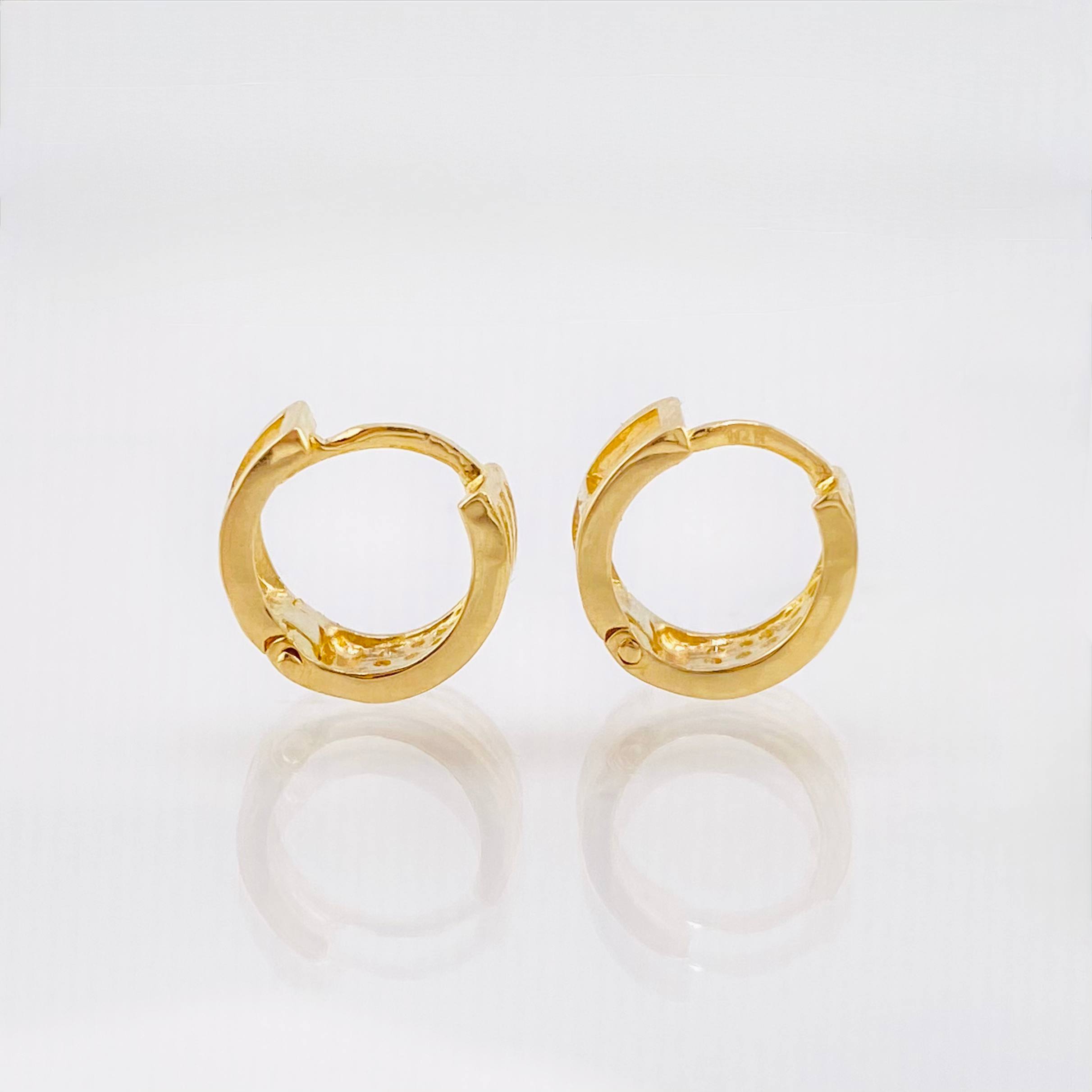 Candongas Carril Triple 2.2gr / 1cm / Oro Amarillo 18K *