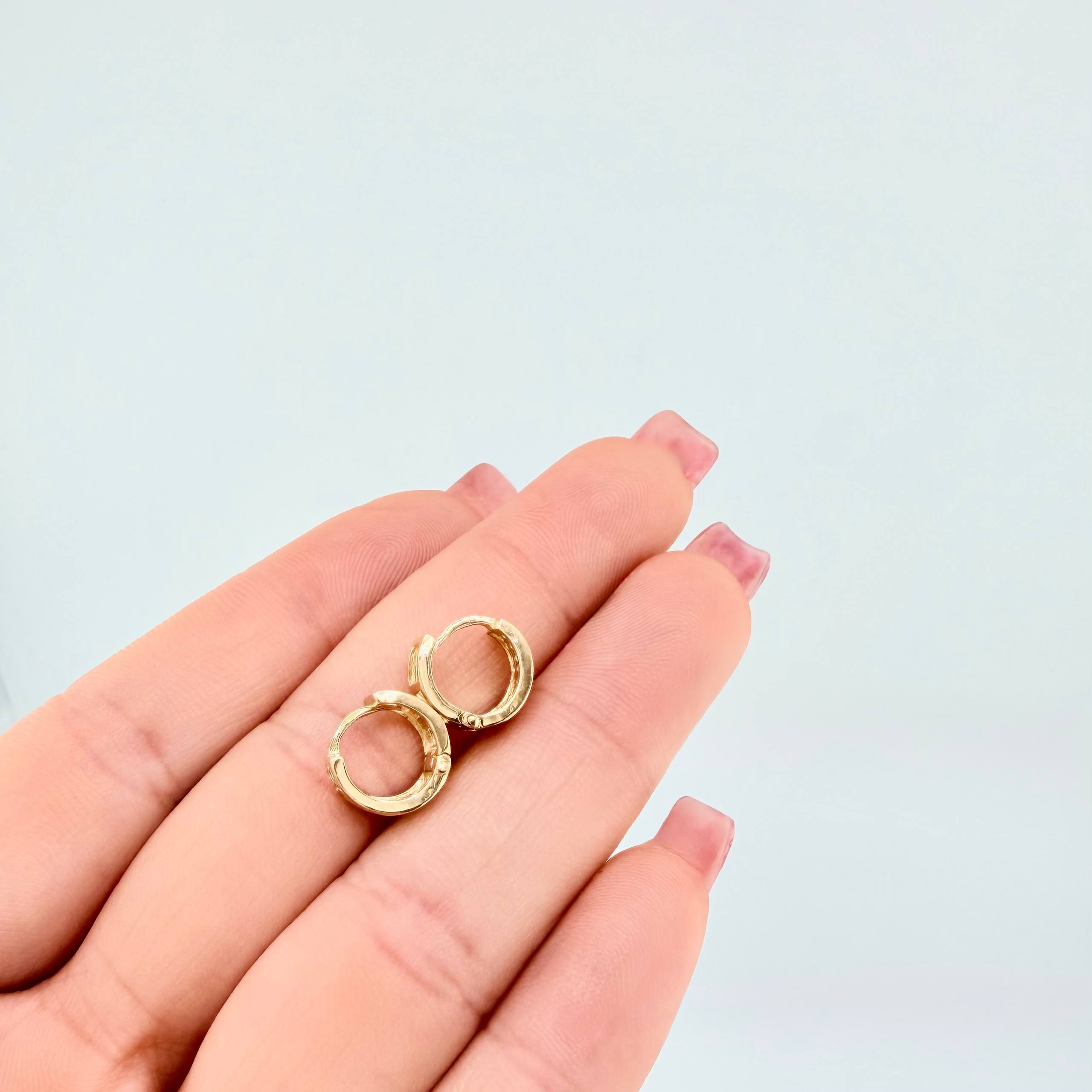 Candongas Carril Triple 2.2gr / 1cm / Oro Amarillo 18K *