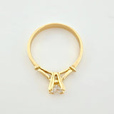 Anillo Solitaro Alza Victoriana 2.65gr / T7 1/2 / Oro Amarillo 18K ©