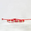 Pulsera Roja Anudada 0.35gr / 3mm Bolas Lisas 6 und Oro Amarillo *