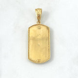 Dije Placa Cruz 10.6gr / 4.9cm Circones Blancos Oro Amarillo